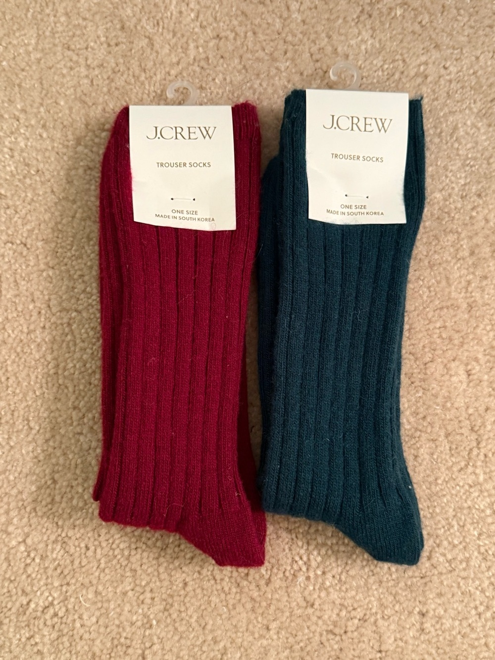 J.Crew Trouser Socks - Red & Green
